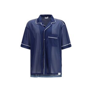 Moschino Men Technical Mesh Shirt With Reversed 22 Print